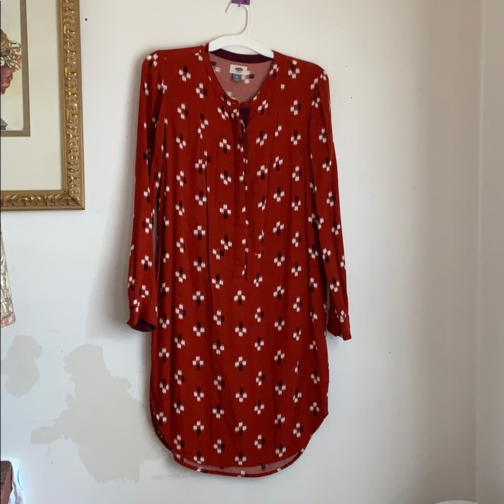 Red saffron casual shift dress